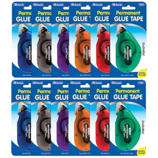 BAZIC&reg; Permanent Glue Tape, 12ct. {1}