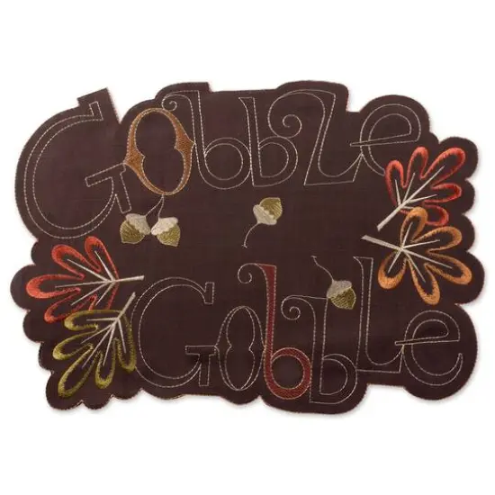 DII&reg; Gobble Gobble Embroidered Placemat (Set of 4) {5}