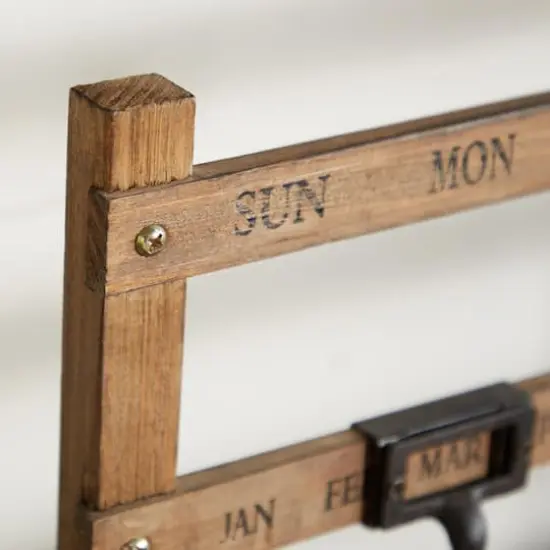 Brown Wood Farmhouse Wall Calendar, 14" x 22" x 4" {7}