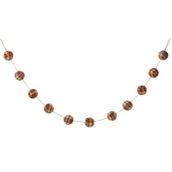 Glitzhome&reg; 78.75" Fall Plaid Balls Garland {1}