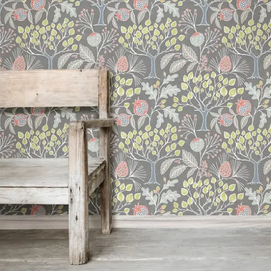 NuWallpaper Groovy Garden Gray Peel & Stick Wallpaper {3}