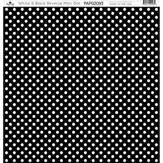 Paper Caf&eacute; White & Black Reverse Mini Dot 12" x 12" Cardstock, 15 Sheets {1}