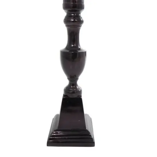 Aluminum Tall Floor Pillar Candle Holder Set Black {7}