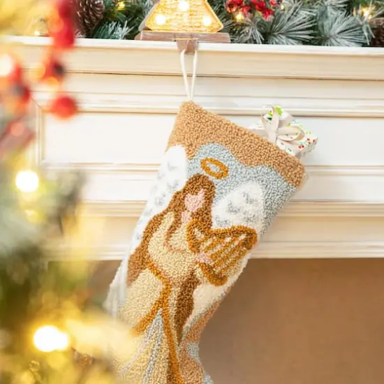 Glitzhome&reg; 20" Angel Hooked Stocking {5}