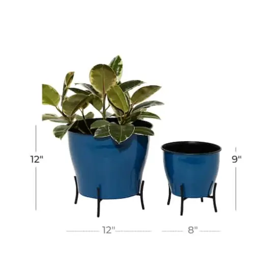 Blue Metal Farmhouse Planter Set 9" & 12" {6}