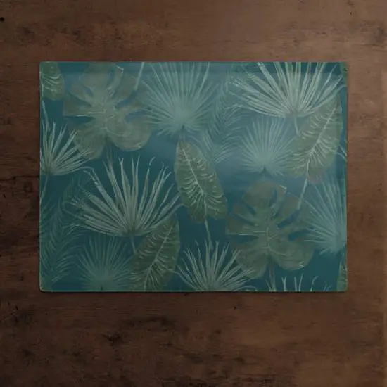 Tropical Palm Cotton Twill Placemat Blue {3}