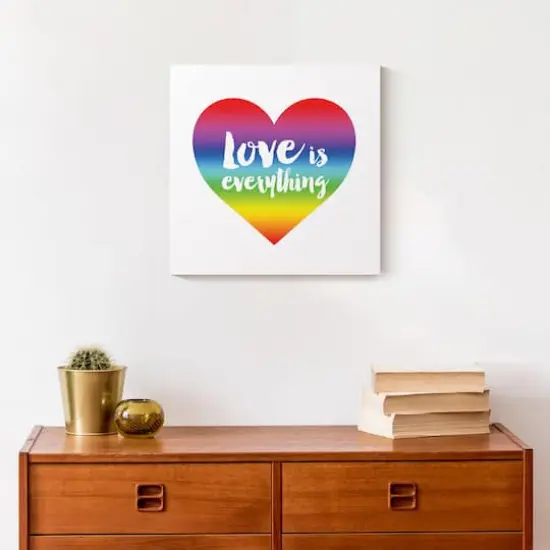 Love Everything Rainbow 12" x 12" Canvas Wall Art {5}