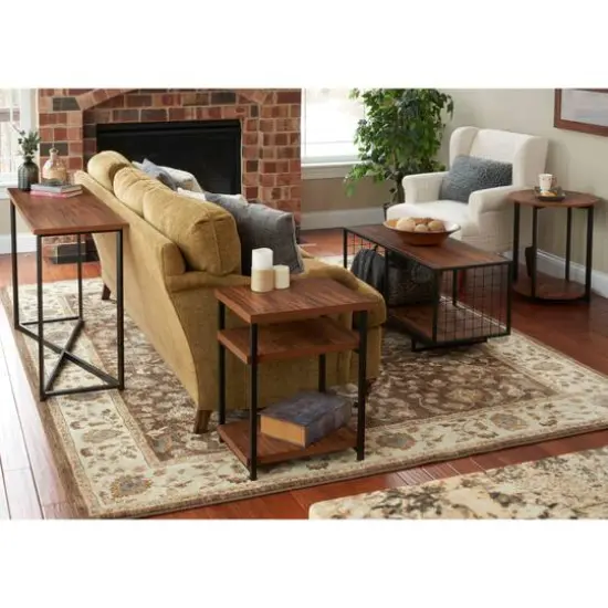 Household Essentials 29.5" x 12.5" Rectangular Wall Mirror Rustic Hickory {7}