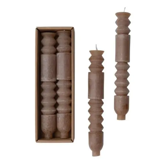 Hello Honey&reg; 10" Unscented Totem Taper Candles in Box, 2ct. Cappuccino {3}
