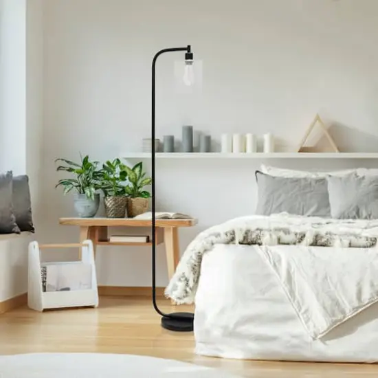 Simple Designs 63" Antique-Style Iron Lantern Floor Lamp Black {6}