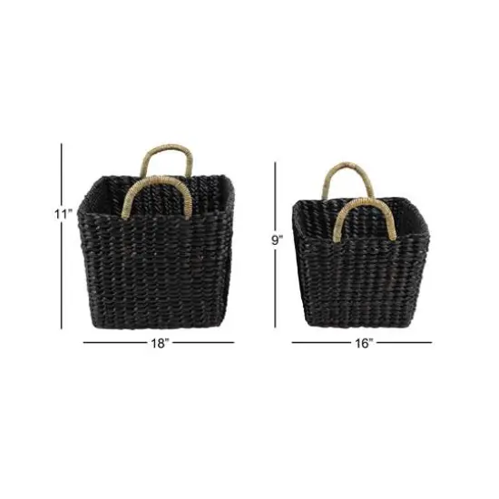 Black Banana Leaf Eclectic Storage Basket Set {5}