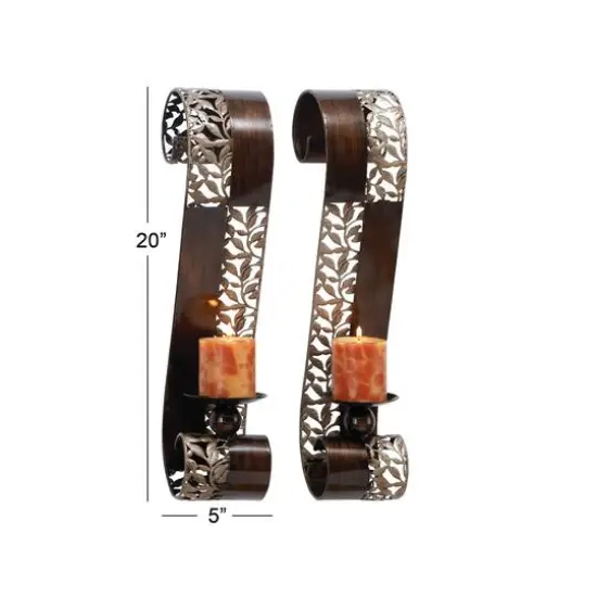 20" Brown Metal Traditional Wall Sconce, 2ct. {7}