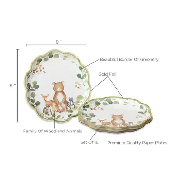 Kate Aspen&reg; 9" Woodland Baby Premium Paper Plates, 32ct. {7}