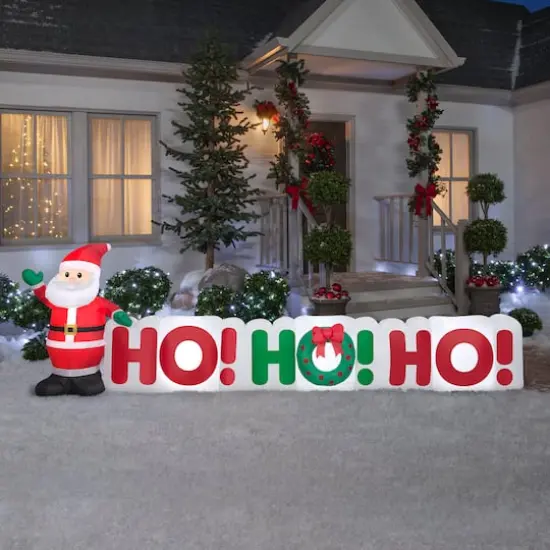 11.5ft. Airblown&reg; Inflatable Christmas Santa & Ho! Ho! Ho! Sign {3}