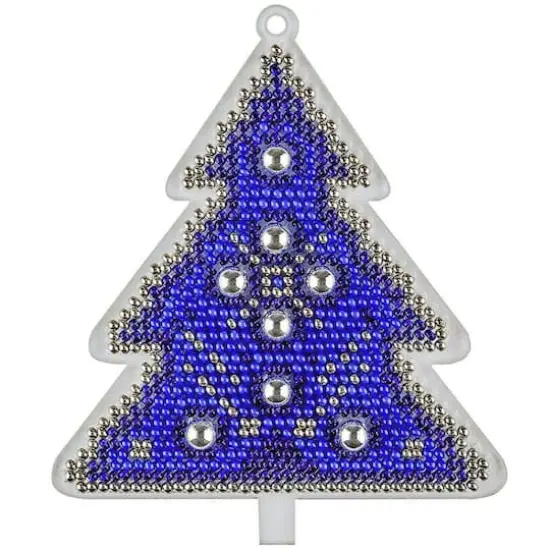 Wonderland Crafts Blue & Silver Tree Ornament Bead Embroidery on Plastic Kit {1}