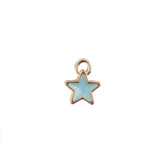 John Bead Sweet & Petite Tiny Star Charms, 10ct. Light Blue {1}