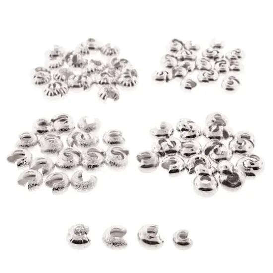 The Beadsmith&reg; Silver Plated Crimp Bead Cover, 80ct. {1}