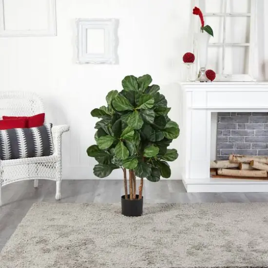 3.5ft. Potted Green Fiddle Leaf Fig Artificial Tree {6}