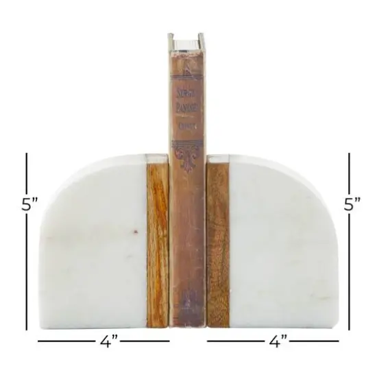 5" White Marble Modern Bookends, 2ct. {6}