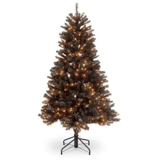 4.5ft. Pre-Lit North Valley&reg; Black Spruce Artificial Christmas Tree, Clear Lights {1}