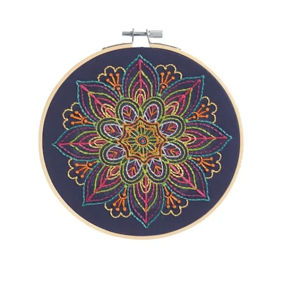 6" Neon Mandala Embroidery Kit by Loops & Threads&reg; {1}