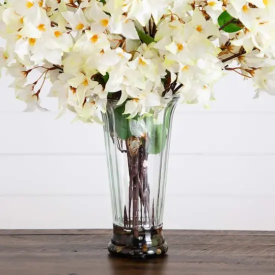 2.5ft. White Bougainvillea Arrangement in Glass Vase {5}