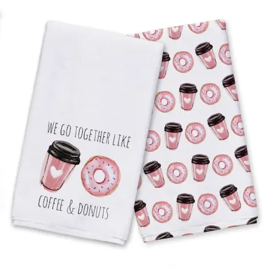 We Go Together Like Coffee & Donuts Tea Towel Set {1}