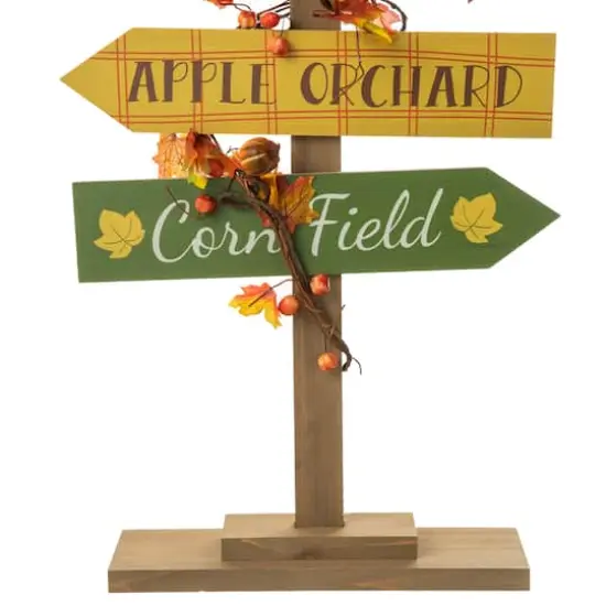 Glitzhome&reg; 42.5" Fall Wooden Pumpkin Patch Porch Sign {8}