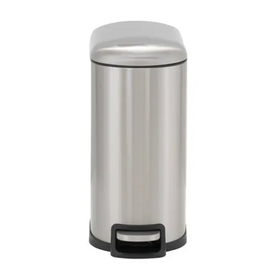 Household Essentials 2.6 gal. Slim Stainless Steel Trash Can {9}