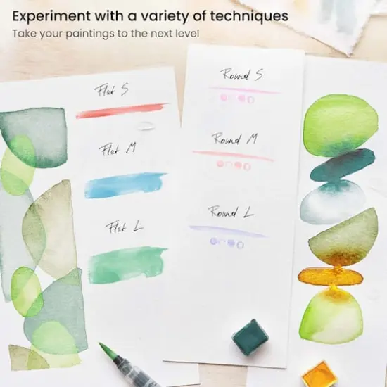 Arteza&reg; Assorted Tip Water Brush Pen Set {5}