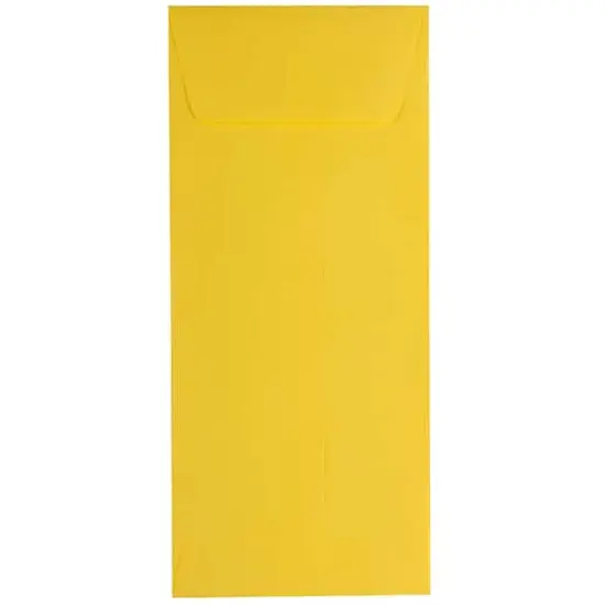 JAM Paper 4.125" x 9.5" Policy Business Colored Envelopes, 50ct. Yellow {1}