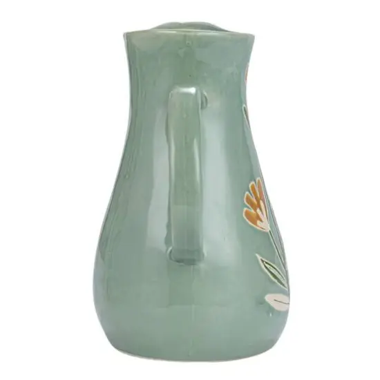 Hello Honey&reg; 10" Hand-Painted Wax Relief Pattern Stoneware Pitcher {6}