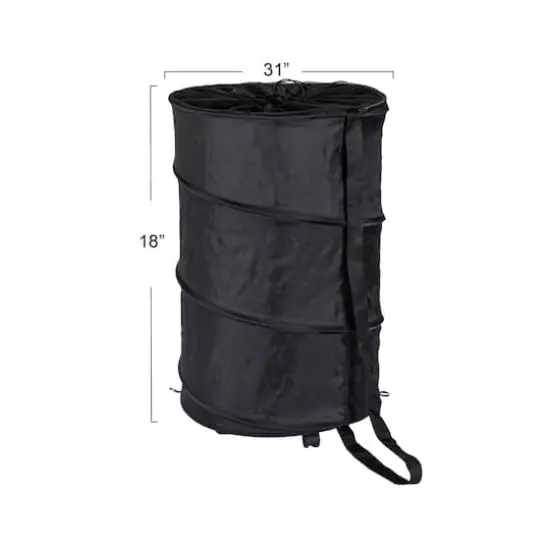 Household Essentials Rolling Pop Up Laundry Hamper Black {5}