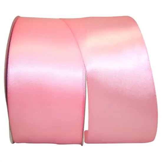 JAM Paper 2.5'' x 50yd. Double Face Satin Ribbon Pink {1}