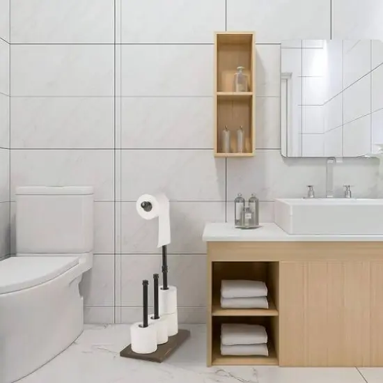 Black Wall Mounted Toilet Paper Holder {6}