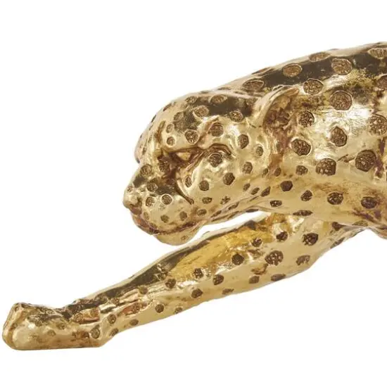 25.5" Gold Leopard Sculpture with Textured Spots {6}