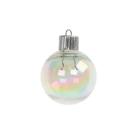 16 Pack 1.5" Clear Iridescent DIY Plastic Ball Ornaments by Make Market&reg; {1}