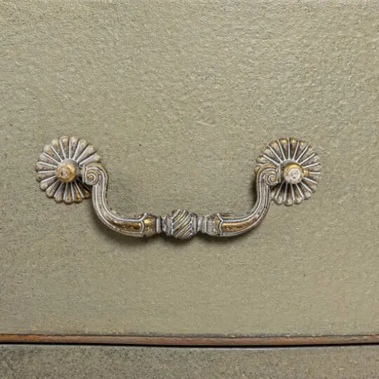 Hello Honey&reg; Distressed Gray Wood Dresser Cabinet {7}