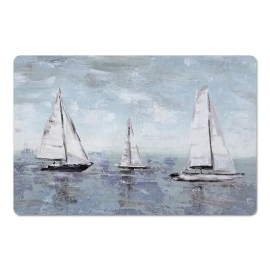 Boats on Horizon Floor Mat {1}