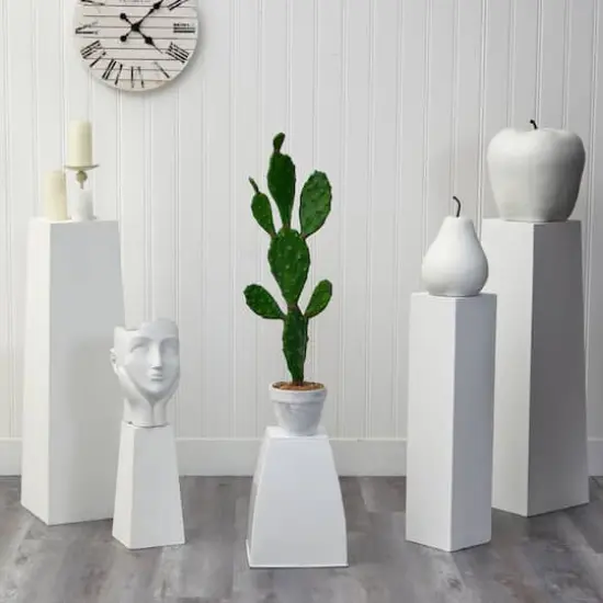 3ft. Cactus Plant in White Planter {3}