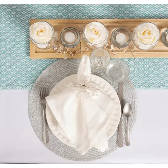 DII&reg; 108" Mini Diamond Table Runner Aqua {4}