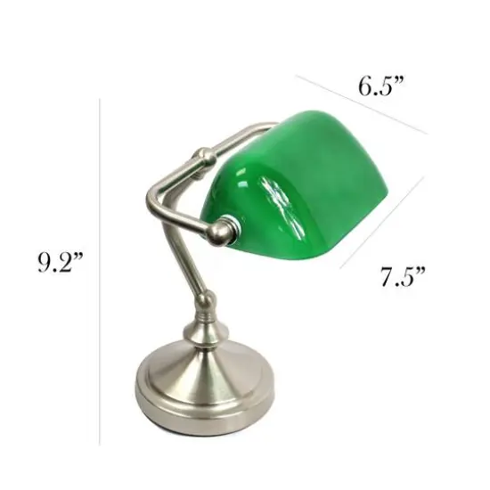 Simple Designs 9" Traditional Banker's Lamp with Glass Shade Green {4}