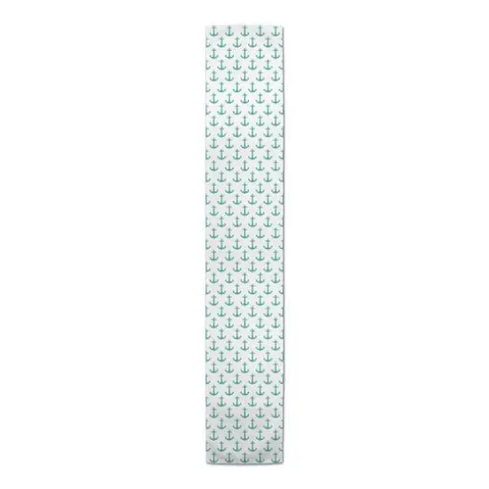 Anchors Indoor/Outdoor Table Runner Teal on White {1}