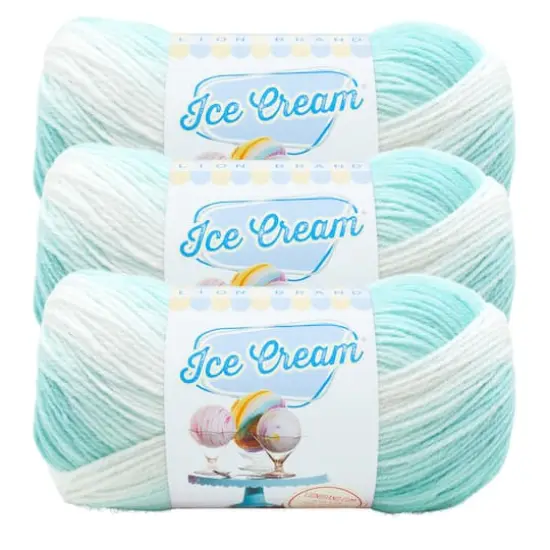 3 Pack Lion Brand&reg; Ice Cream&reg; Yarn Mint {1}