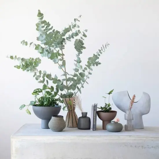 Hello Honey&reg; 12" Gray Decorative Metal Footed Bowl {6}