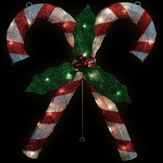 26" Red & White Lighted Double Candy Cane Outdoor Christmas D&eacute;cor {10}