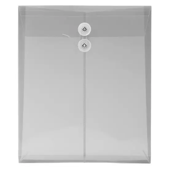 JAM Paper Letter Size Plastic Envelopes with Button & String Tie Closure, 12ct. Red {2}