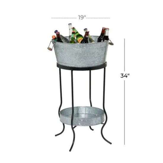 34" Metal Contemporary Wine Bucket {9}