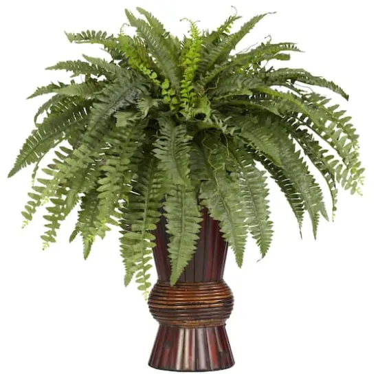 2.75ft. Boston Fern Plant in Bamboo Vase {1}