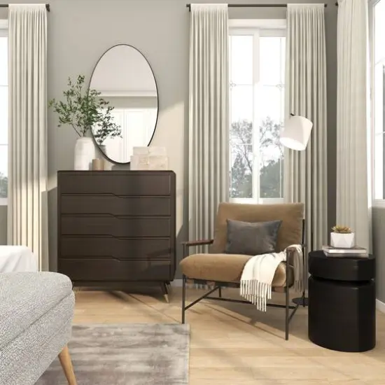 18" Black Metal Drum Accent Table {16}